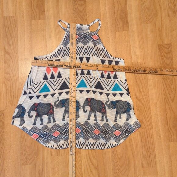Gaze USA Tank Top Womens Boho Elephant Geometric Festival Summer - Picture 2 of 5